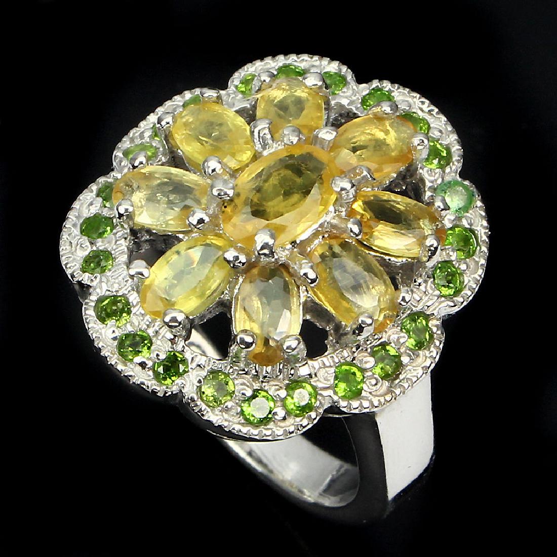 Natural Yellow Sapphire Chrome Diopside  40 Carats Ring (1 of 1)