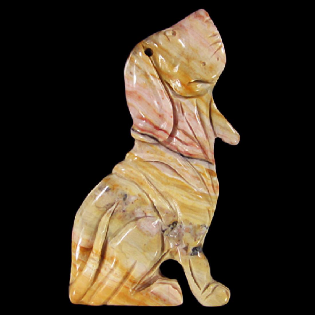 Natural Stone Hand Carved Dog Pendant (1 of 1)