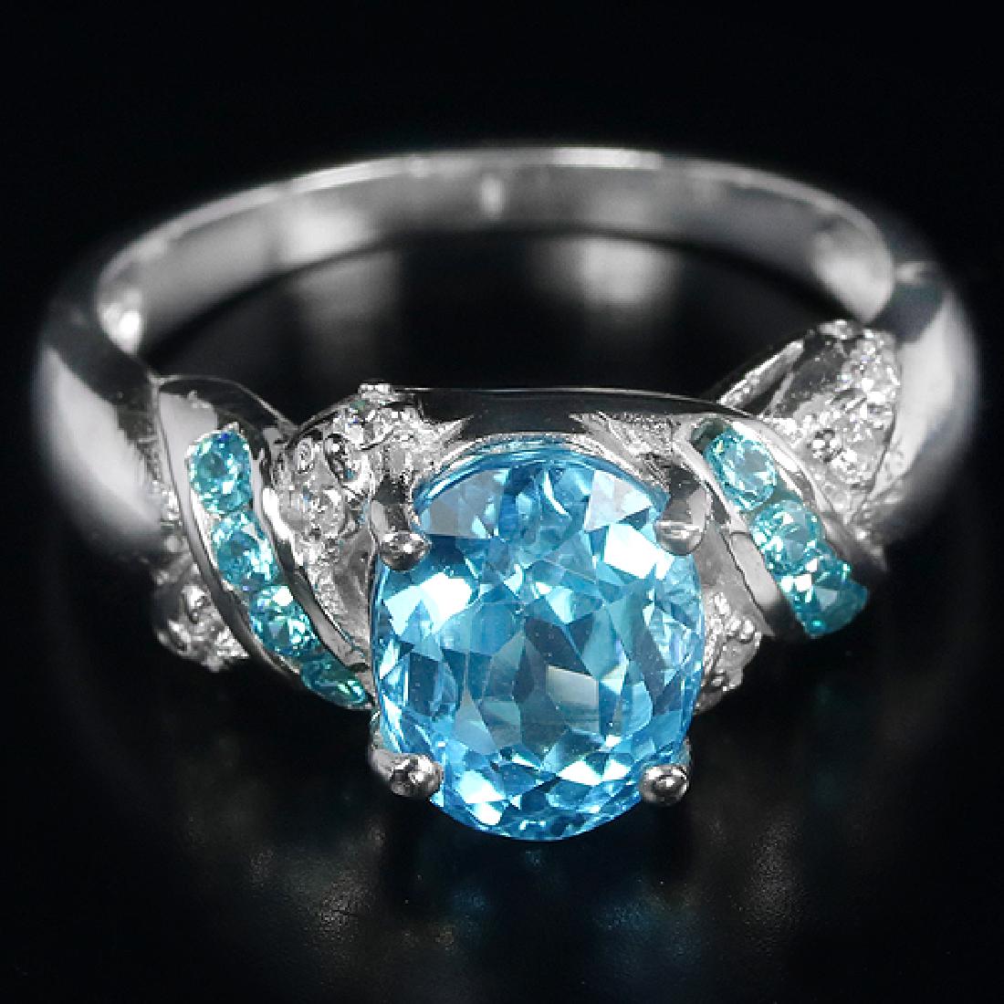 Natural Swiss Blue Topaz Ring (1 of 1)
