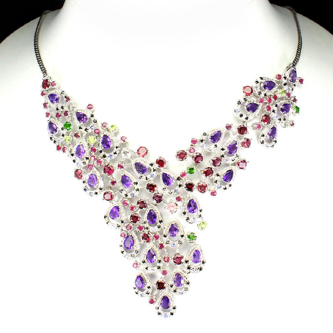 Natural Burmese Spinel & Multi Gemstones  Necklace (1 of 3)