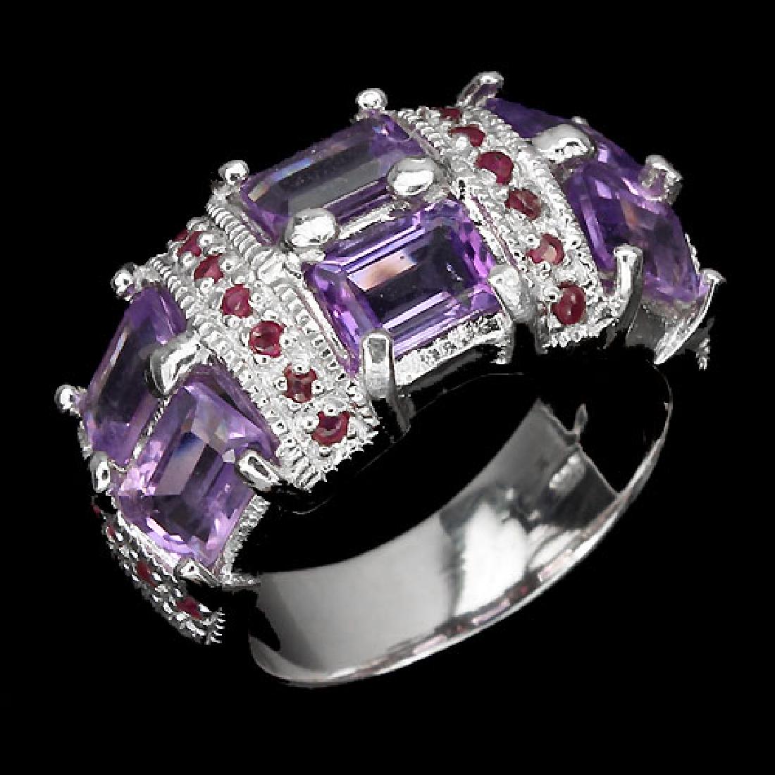 Natural Amethyst & Ruby Ring (1 of 1)