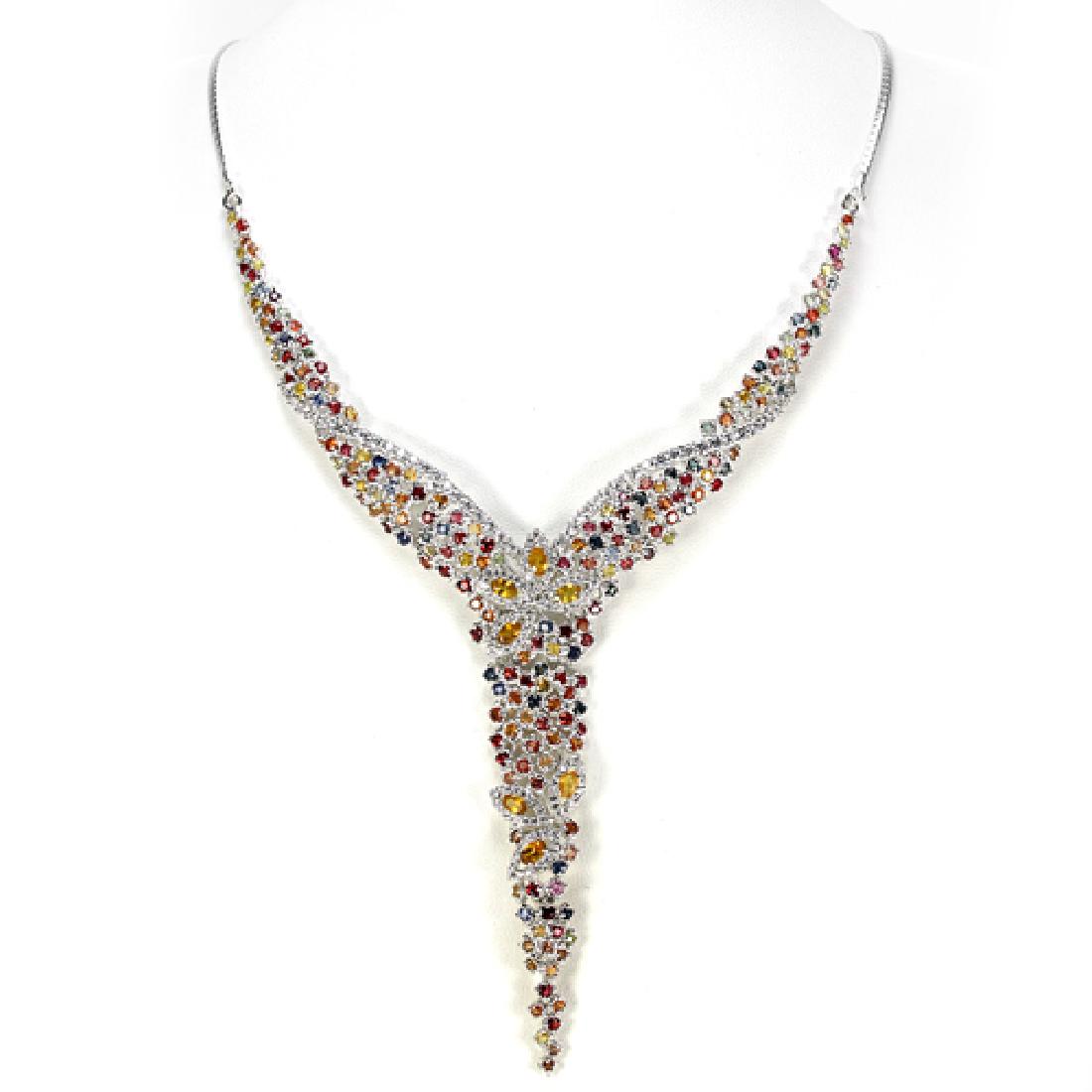 Natural Multi Color Sapphire Necklace (1 of 3)