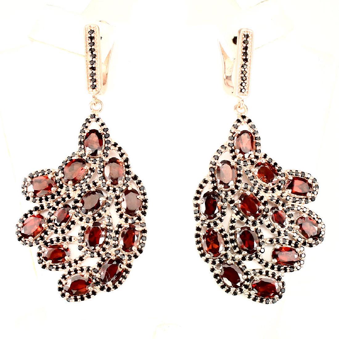 Natural Orange Mozambique Garnet Spinel Earrings (1 of 1)
