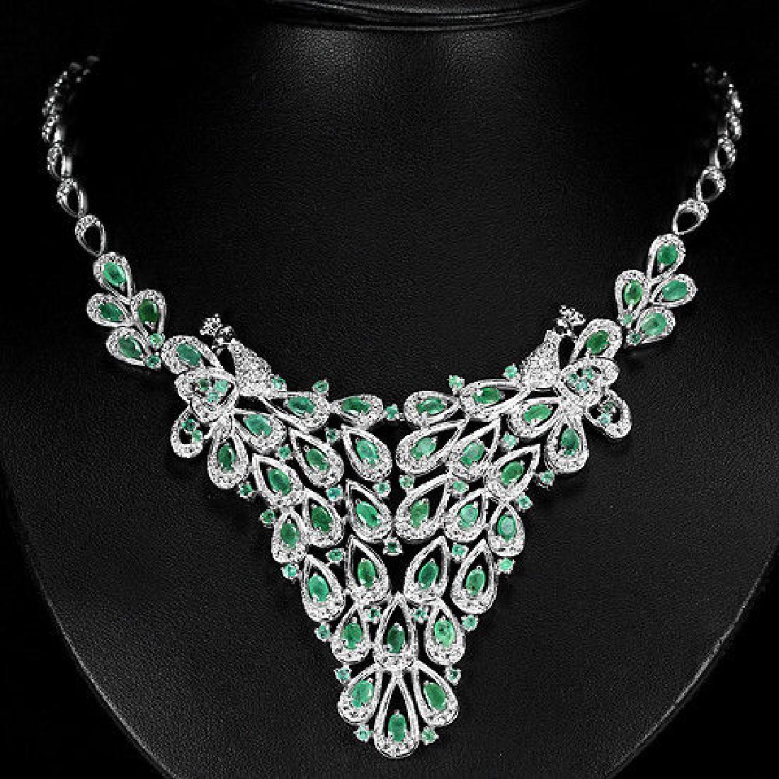 NATURAL  COLUMBIAN EMERALD NECKLACE (1 of 3)