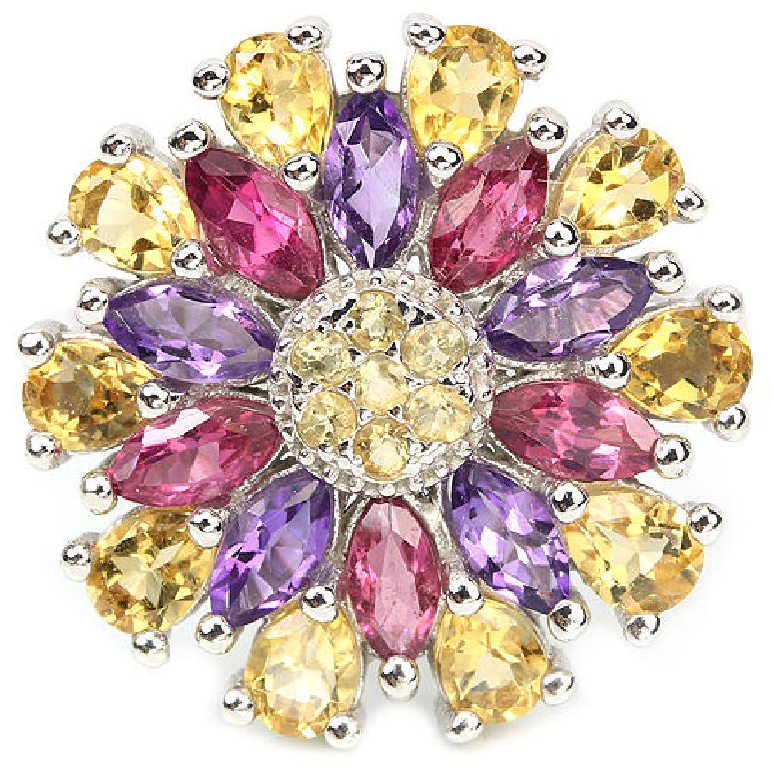 Natural CITRINE, RHODOLITE GARNET & AMETHYST Ring (1 of 2)