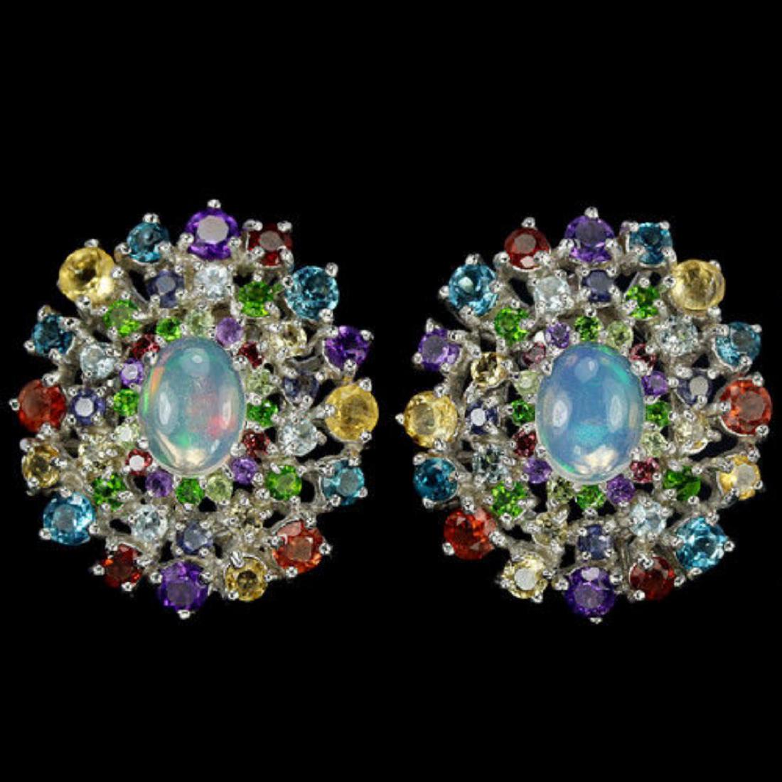 Natural Opal & Multi Gemstone Earrings (1 of 3)