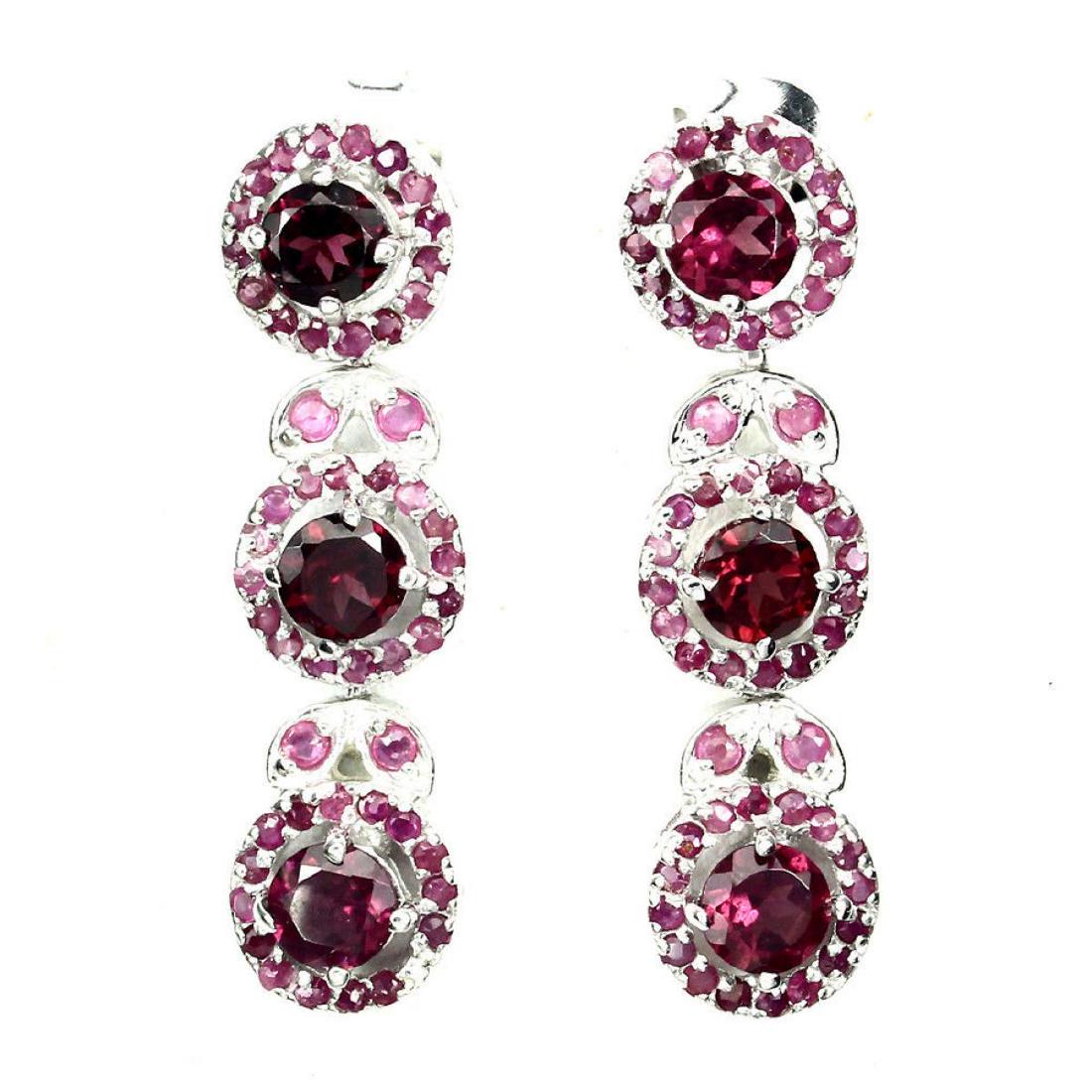 Natural Raspberry Rhodolite Garnet Ruby Earrings (1 of 1)