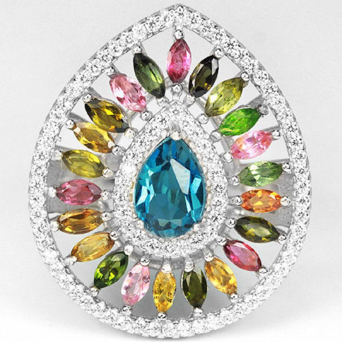 Natural LONDON BLUE TOPAZ TOURMALINE Ring (1 of 3)