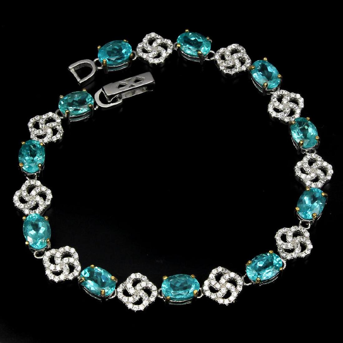 Natural Paraiba Blue Apatite 54 Carats Bracelet (1 of 3)