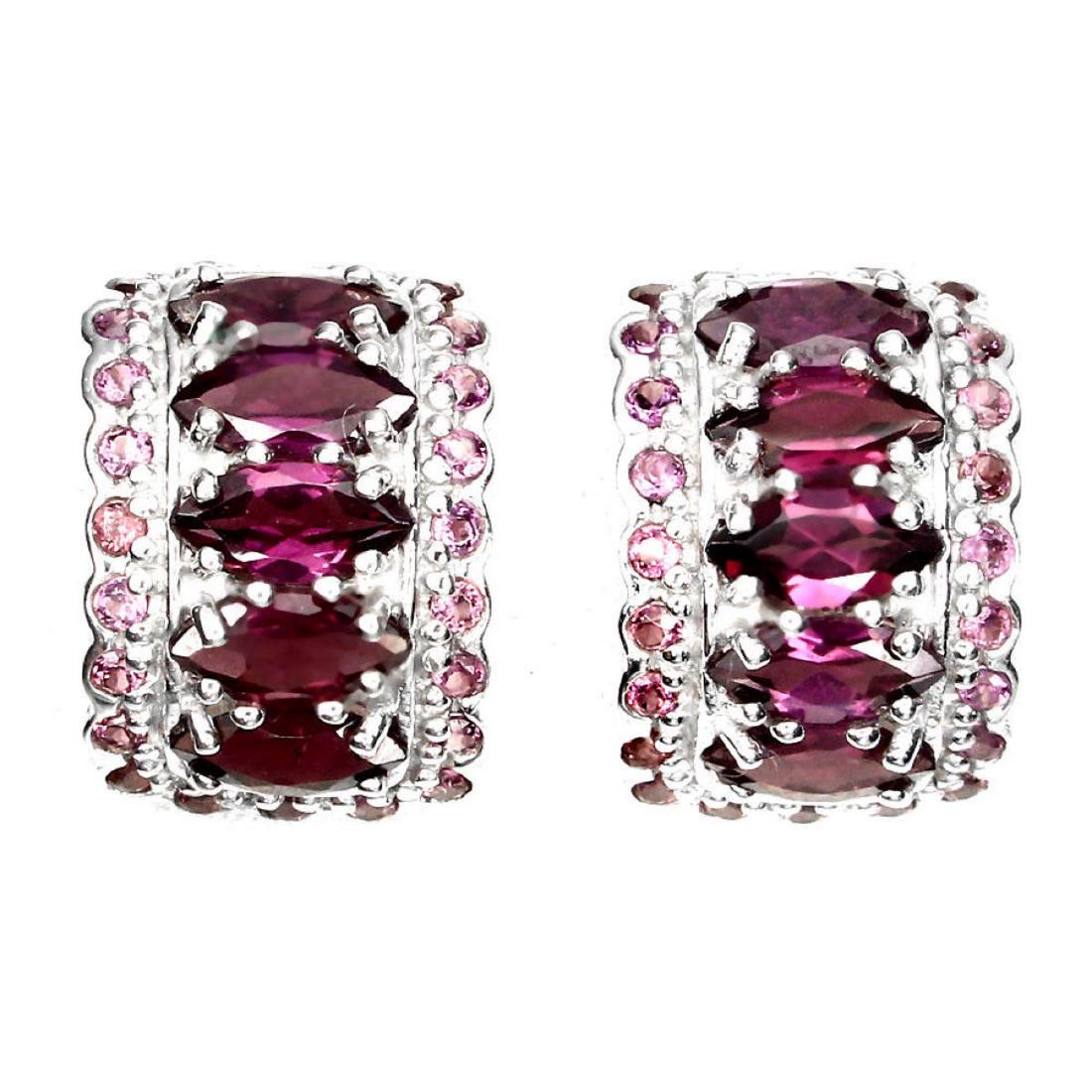 Natural Pink Raspberry Rhodolite Garnet Earrings (1 of 1)