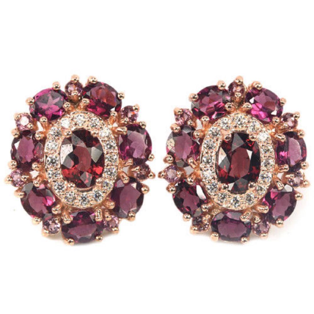 NATURAL PINK RASPBERRY RHODOLITE GARNET Earring (1 of 1)