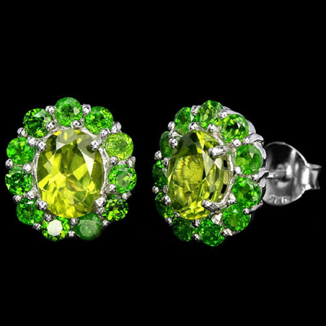 Natural Green Peridot & Chrome Diopside EARRINGS (1 of 1)