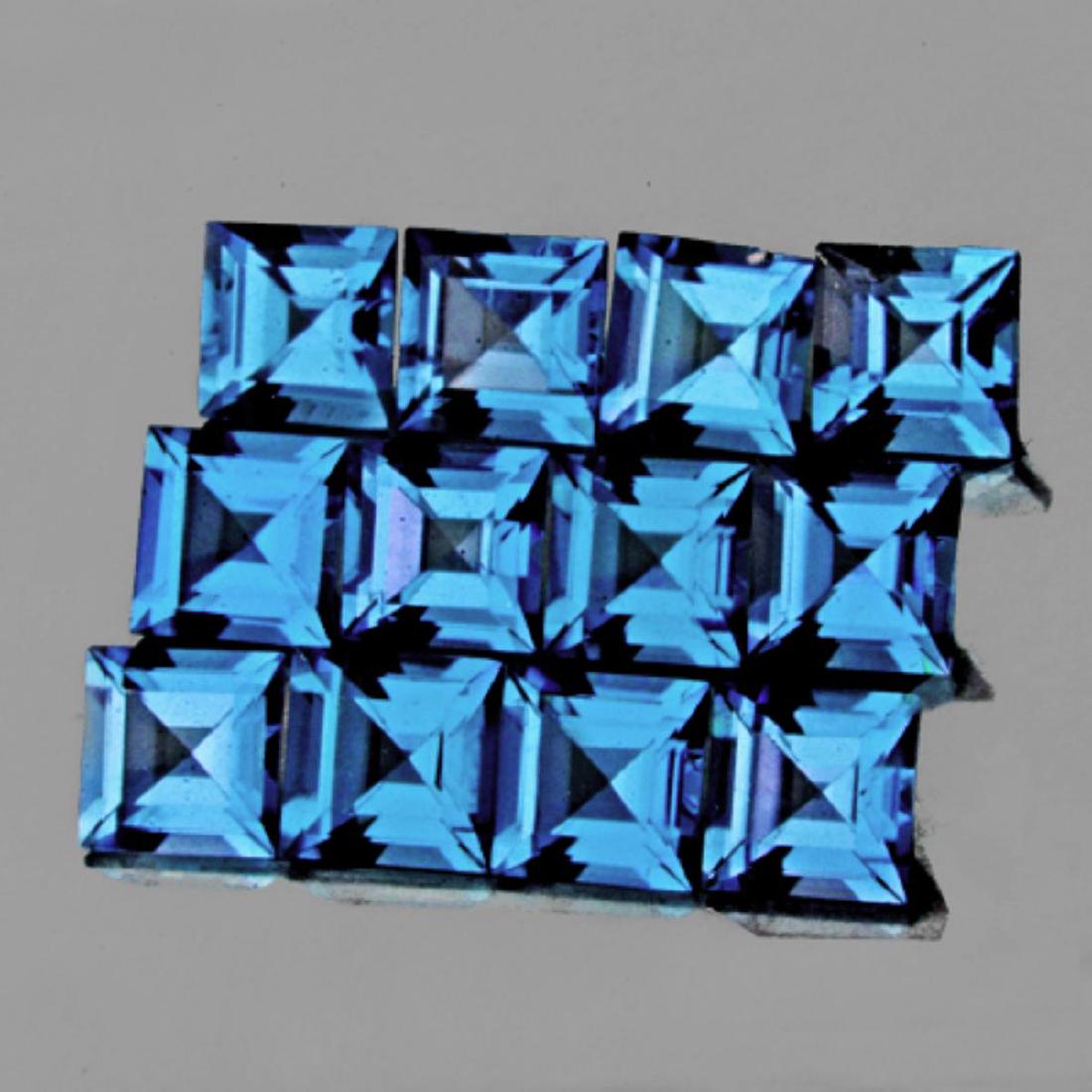 Natural Santa Maria Blue Aquamarine 3.5 mm - VVS: Natural Aquamarine; WEIGHT : 2.08 - 2.38 cts ;SHAPE : Square ;SIZE ( L x W x D ) : 3.50 mm ;QUANTITY : 12 pieces ( Perfectly Matched Set ) ;COLOR : Santa Maria Blue AAA Color ;CLARITY : IF-VVS1 ;ORIGI