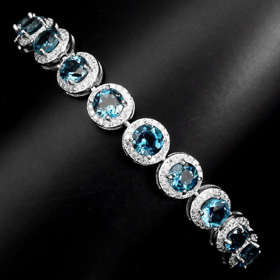 Natural Stunning  London Blue Topaz Bracelet (1 of 3)