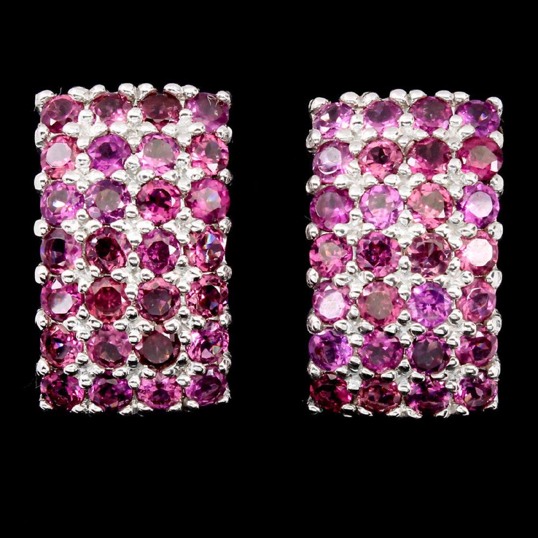 Natural  Pink Raspberry Rhodolite Garnet Earrings (1 of 2)