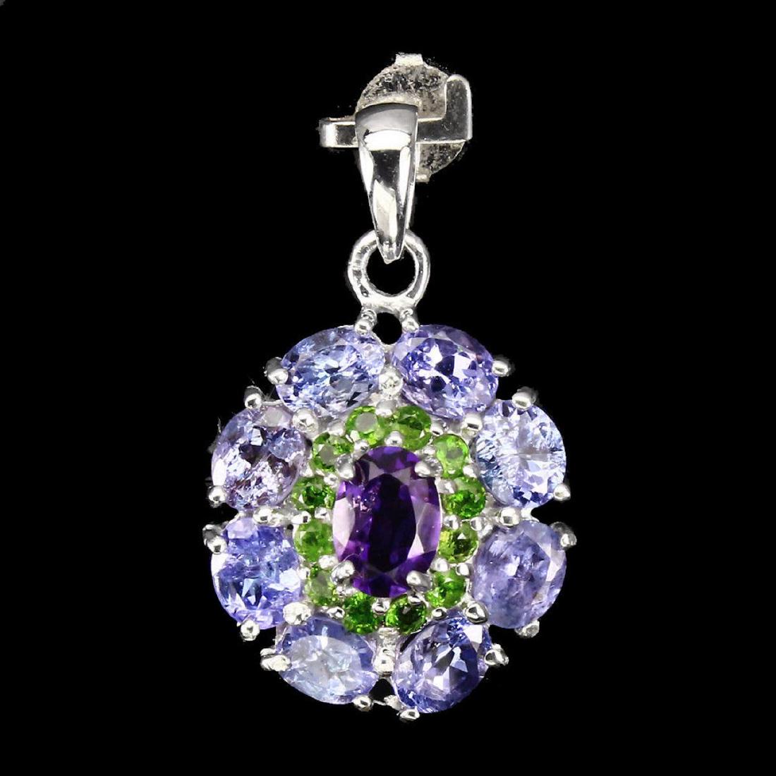 Natural Tanzanite Amethyst Chrome Diopside Pendant (1 of 1)