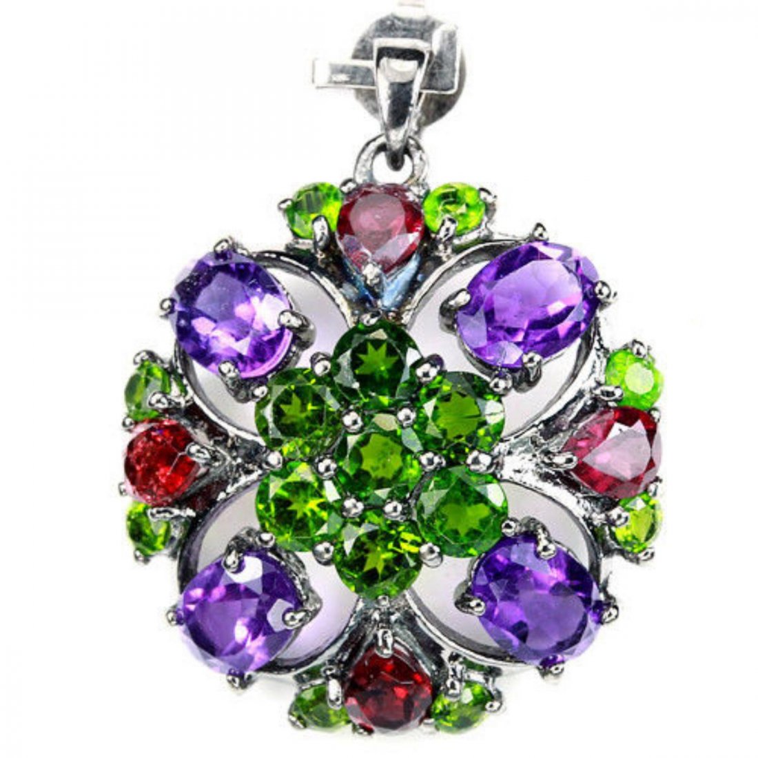 Natural RHODOLITE AMETHYST CHROME DIOPSIDE Pendant (1 of 1)