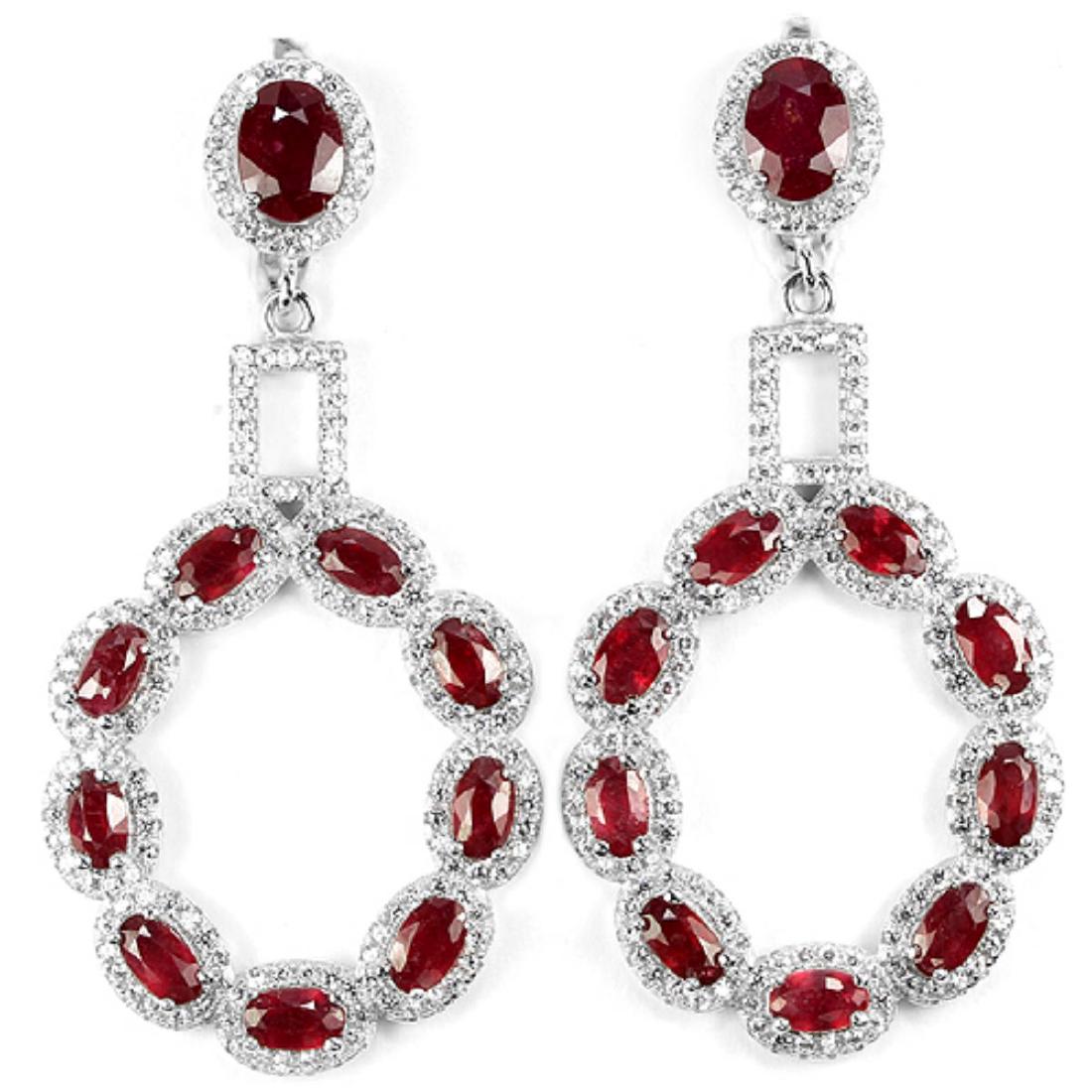 GENUINE AAA BLOOD RED RUBY Earrings (1 of 1)