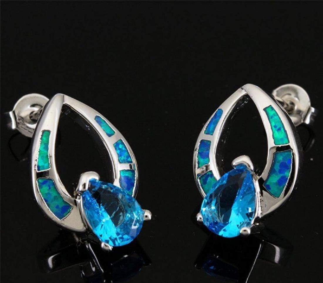 Stunning Opal & Natural Swiss Topaz Earrings (1 of 1)