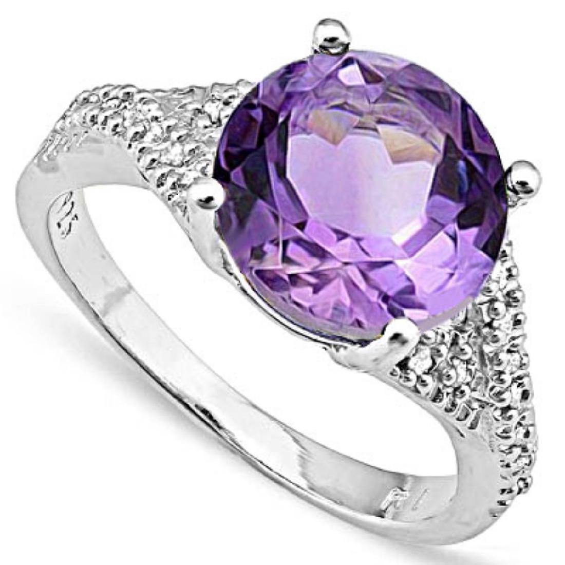 Natural Amethyst & Diamond Ring (1 of 1)