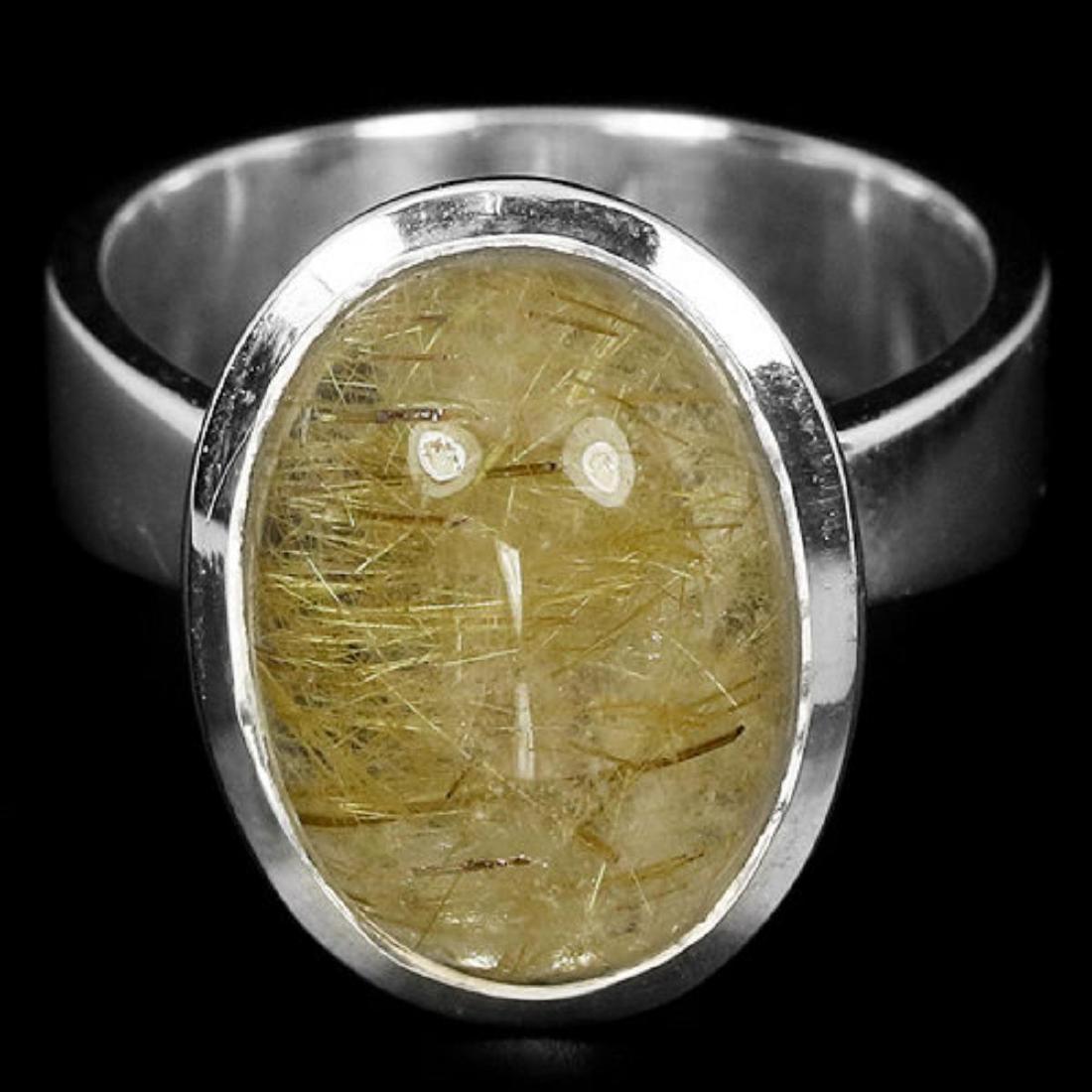 Natural Rutilated Quartz 14 x 10 MM Ring (1 of 1)