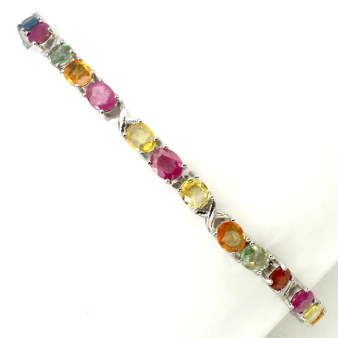 Natural Fancy Sapphire & Ruby Bracelet (1 of 3)
