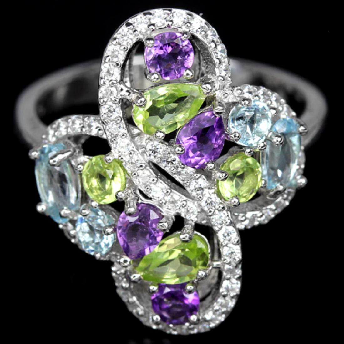 Natural Multi Gemstone Ring (1 of 1)