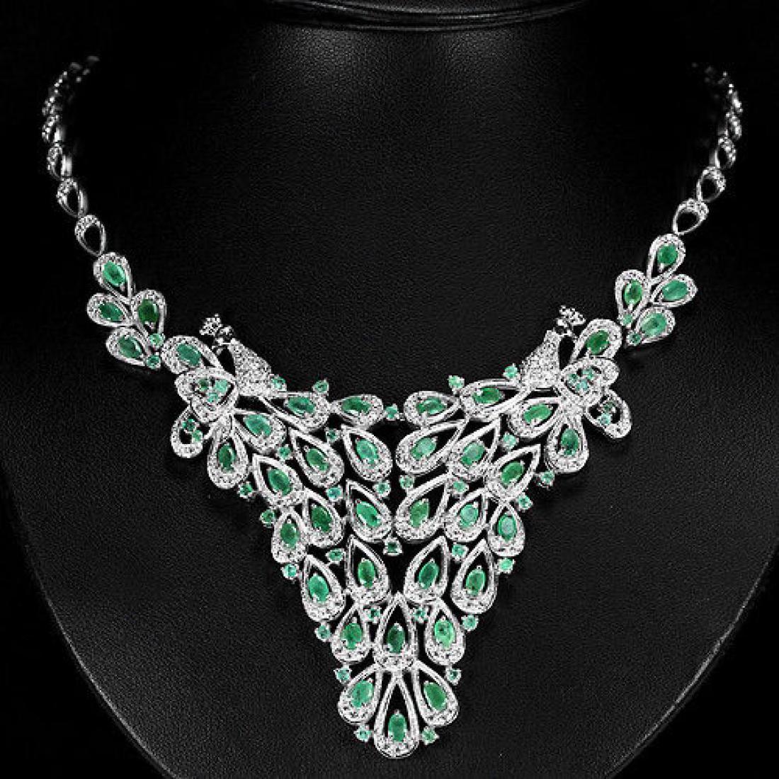 NATURAL COLUMBIAN EMERALD NECKLACE (1 of 3)