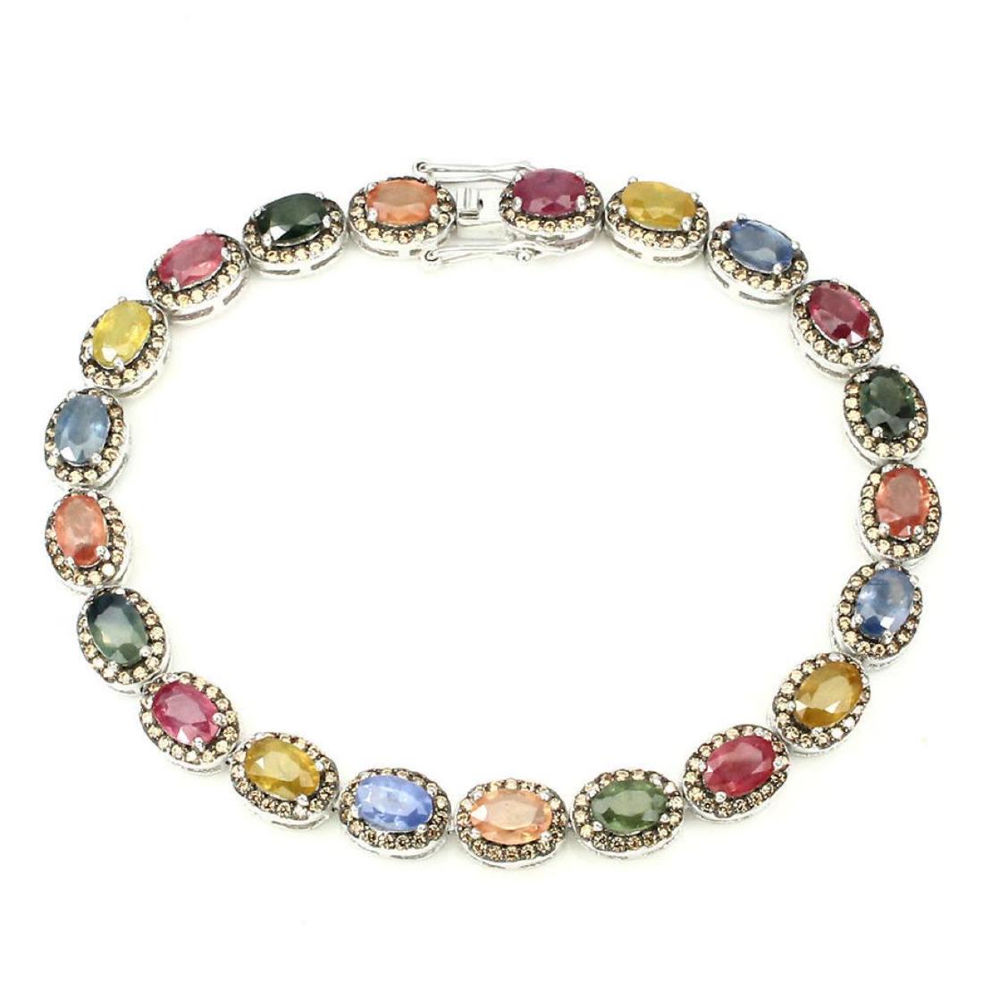 Natural Fancy Color Sapphire 73 Cts Bracelet (1 of 3)