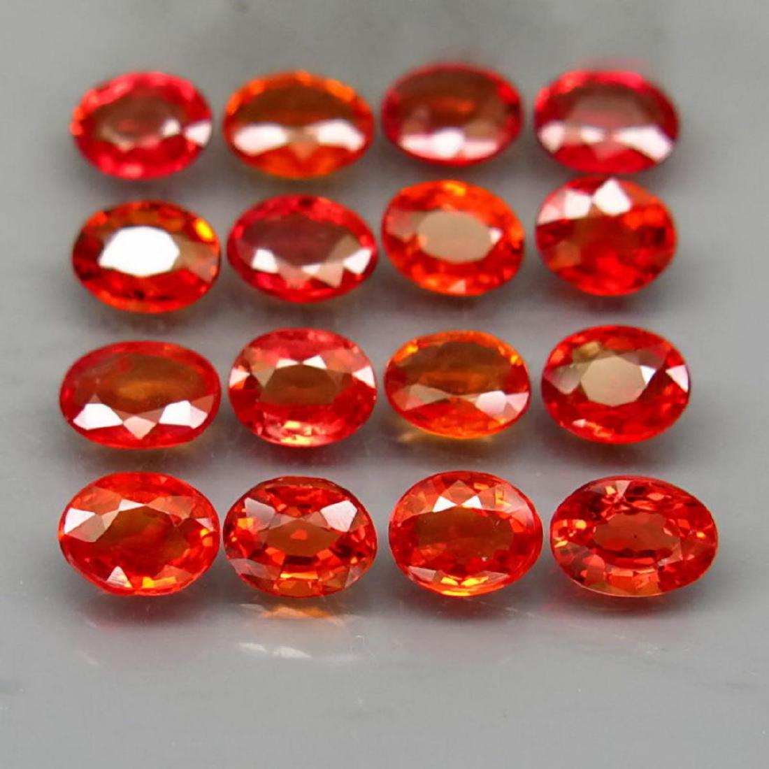 Natural Red Sapphire 5.95 Cts: Natural SapphireSHAPE :Oval;WEIGHT :5.95 Ct.;SIZE :5 X 4 Mm.;QUANTITY :16 Pieces;COLOR :Imperial Red;CLARITY :Vs & Si;LUSTER :Superior;ORIGIN :Africa;TREATMENT :Heated;HARDNESS :9