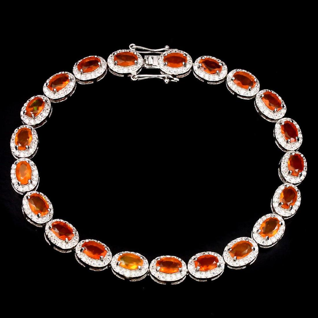 Natural Top Rich Orange Fire Opal Bracelet (1 of 2)