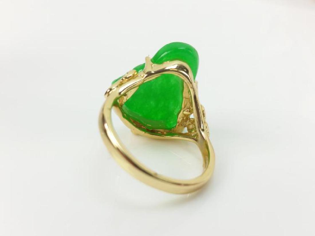 Hand Carved 12 Ct Jade Buddha Ring Mounted In 14 kt. (1 of 2)