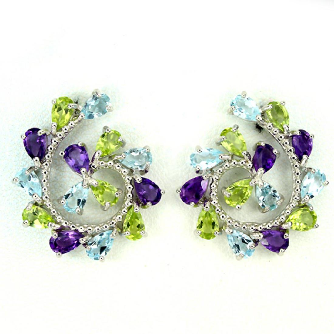 Natural Multi Gemstone Earrings (1 of 1)