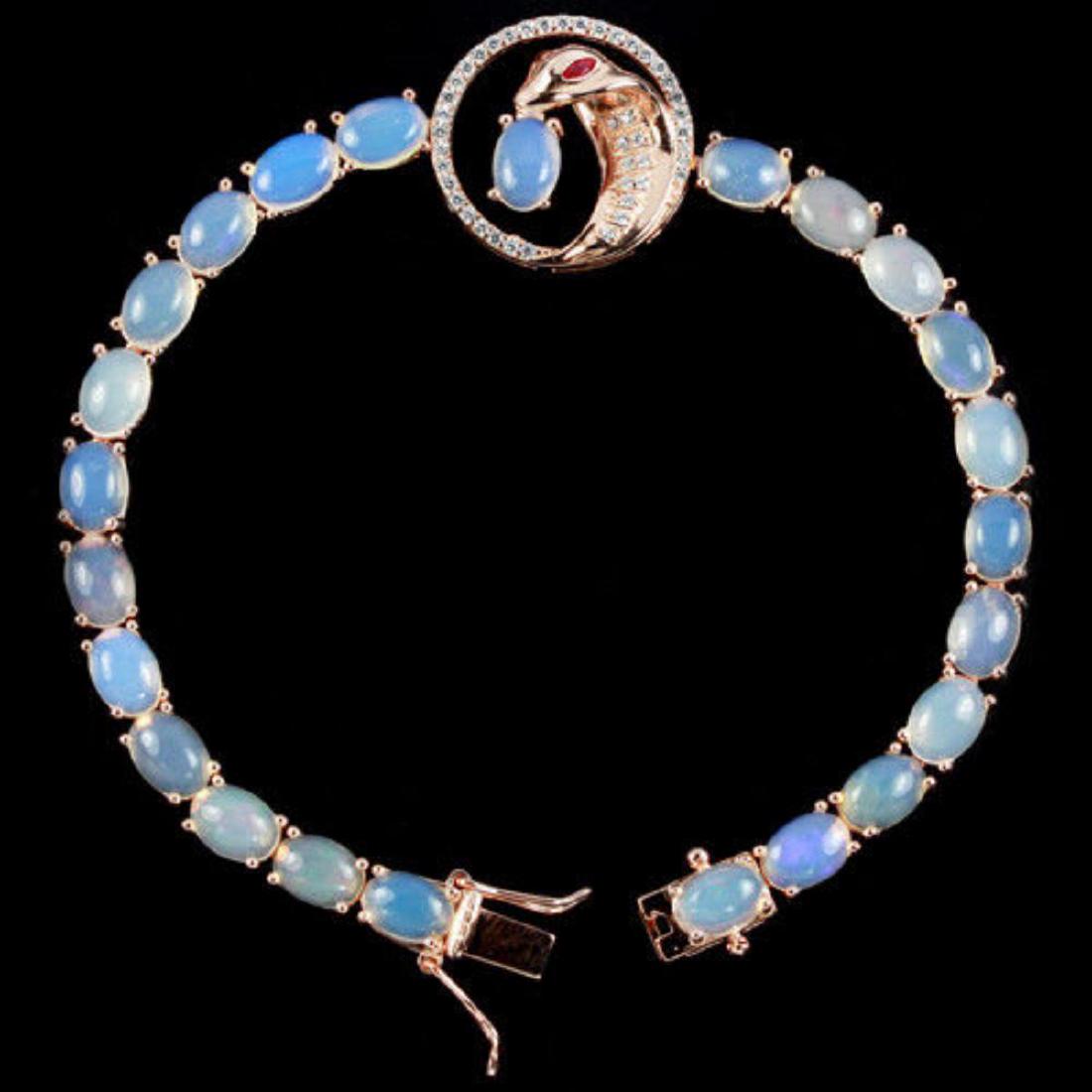 Natural White AAA RAINBOW OPAL RED RUBY Bracelet (1 of 3)