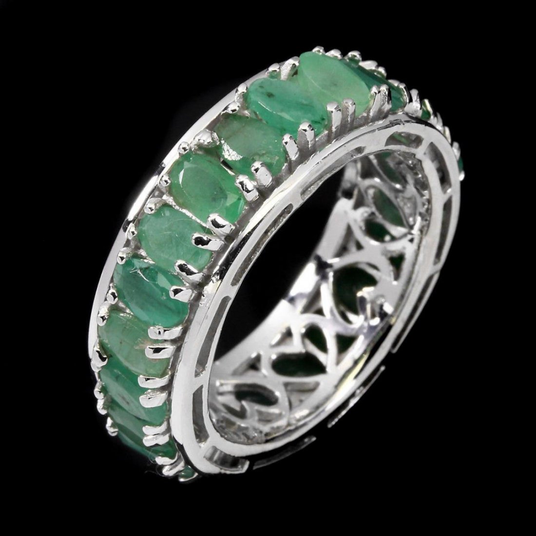 Natural Green Emerald 34.34 Cts Eternity Band (1 of 1)