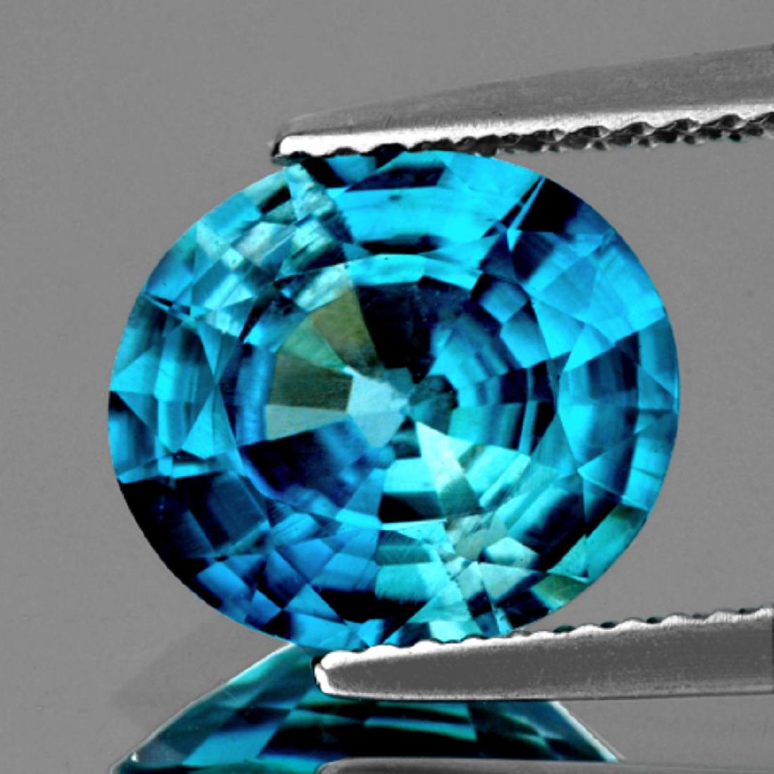 Natural Top Electric Blue Zircon 2.91 Cts - FL: Natural Blue Zircon WEIGHT : 2.91 cts SHAPE : Oval SIZE ( L x W x D ) : 8.44 x 7.39x 4.00 mm QUANTITY : 1 piece COLOR : Intense Blue CLARITY : Flawless-VVS1 ORIGIN : Cambodia HARDNESS : 7.5 LUSTER : G