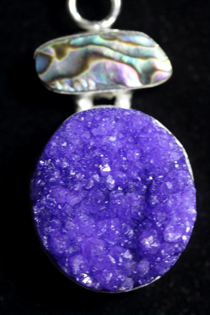 Natural Amethyst & Abalone Necklace (1 of 2)