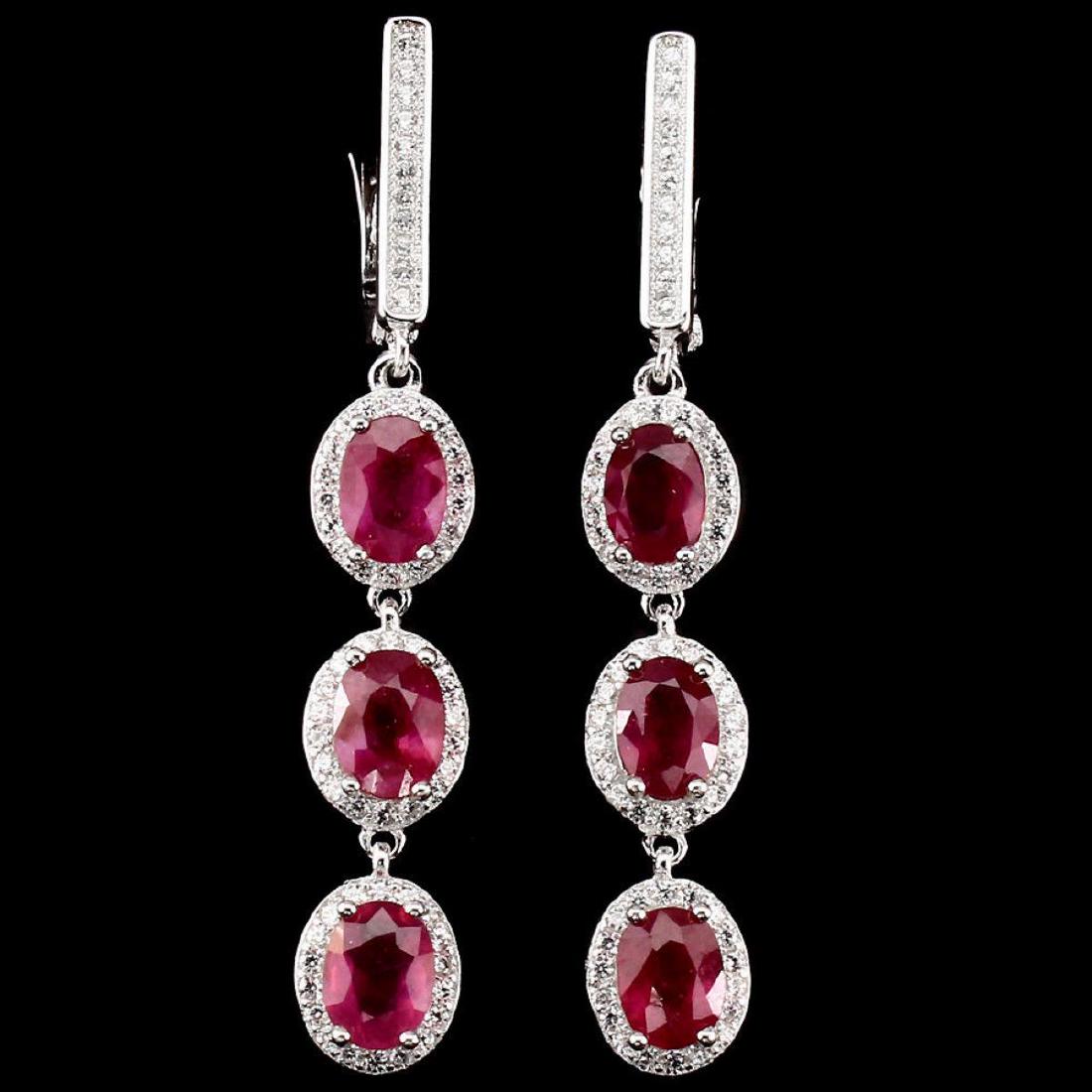 Top Rich Red Pink Ruby Earrings (1 of 1)