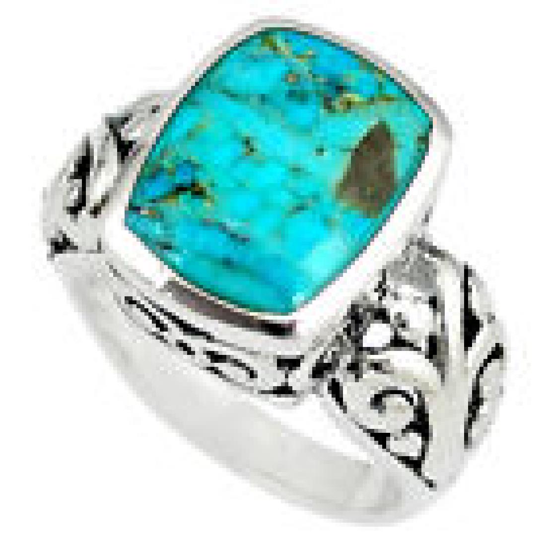 Native American Natural 6 CT Blue Turquoise & Silver (1 of 1)