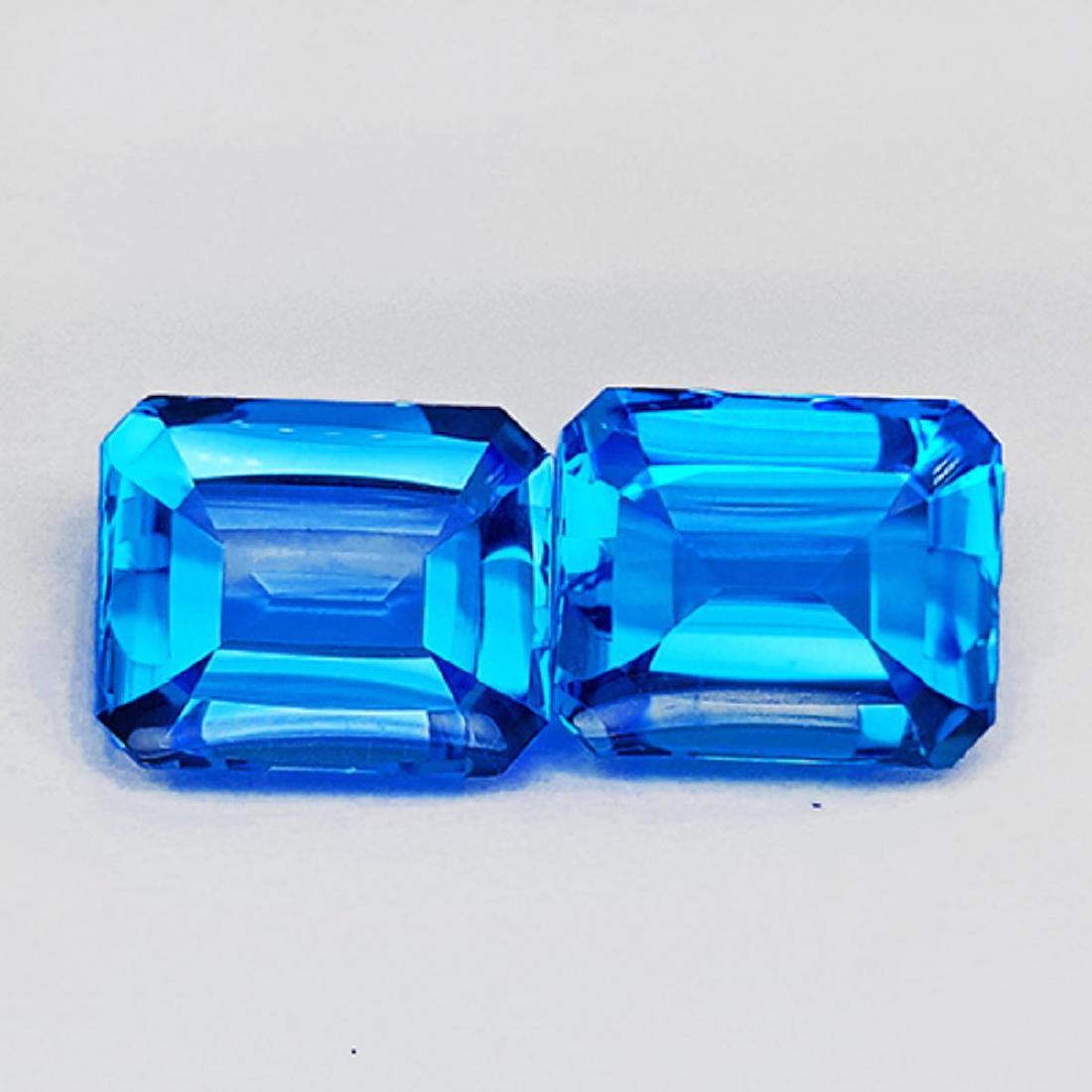 Natural AAA Swiss Blue Topaz Pair 12 x 10 MM - FL (1 of 1)