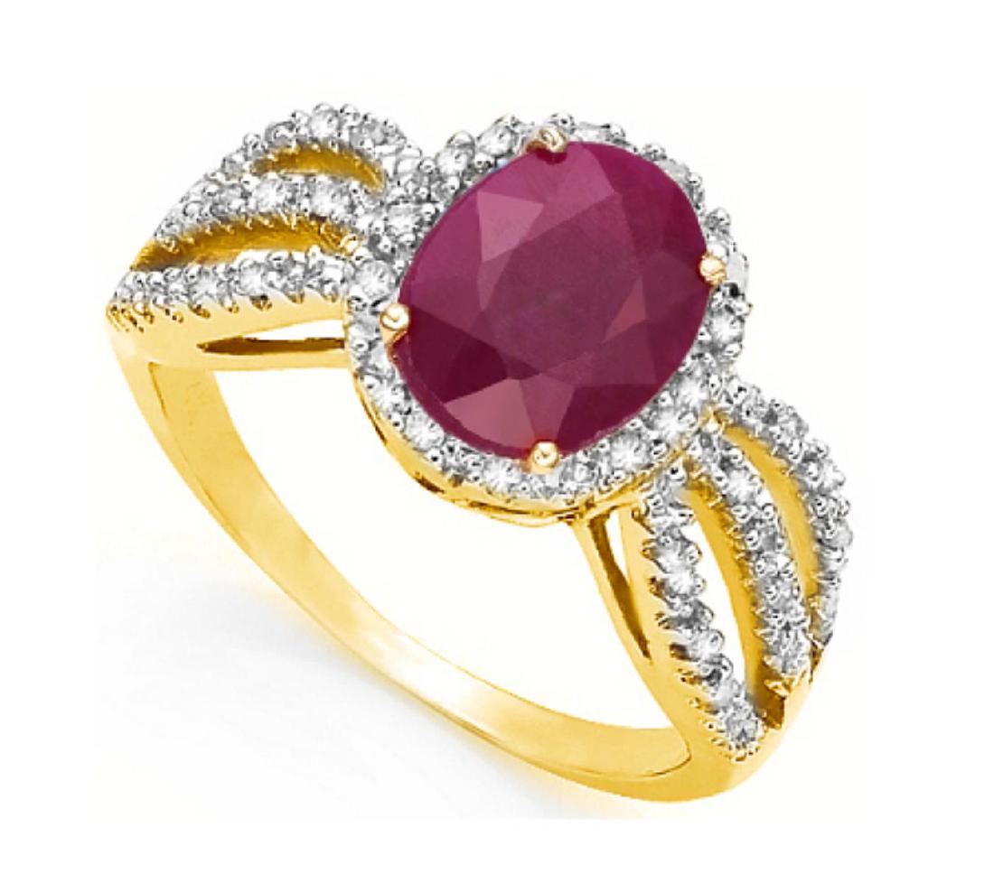 Genuine Ruby & Diamond Ring (1 of 1)
