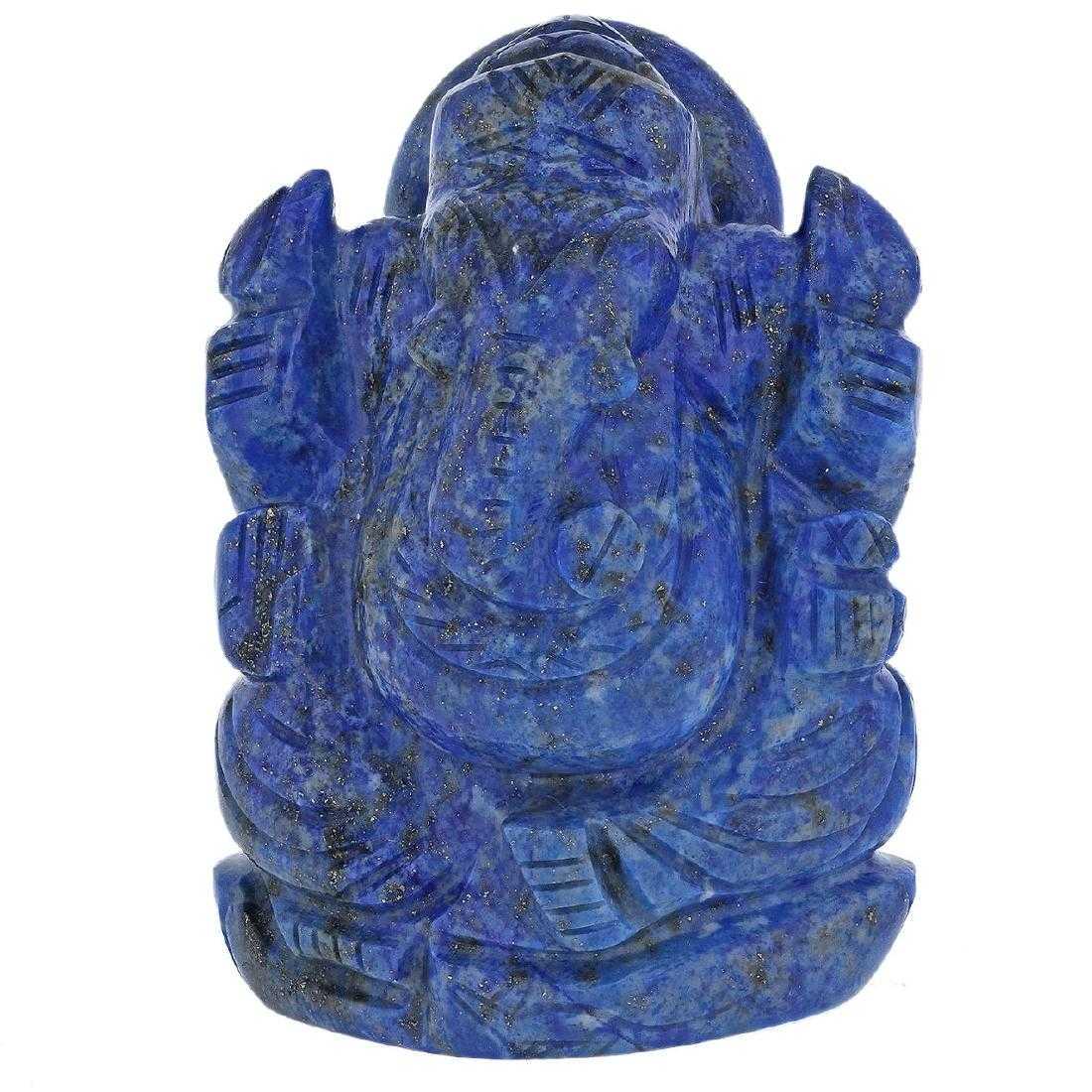 NATURAL 687 CT HAND CARVED BLUE LAPIS GANESH. (1 of 1)