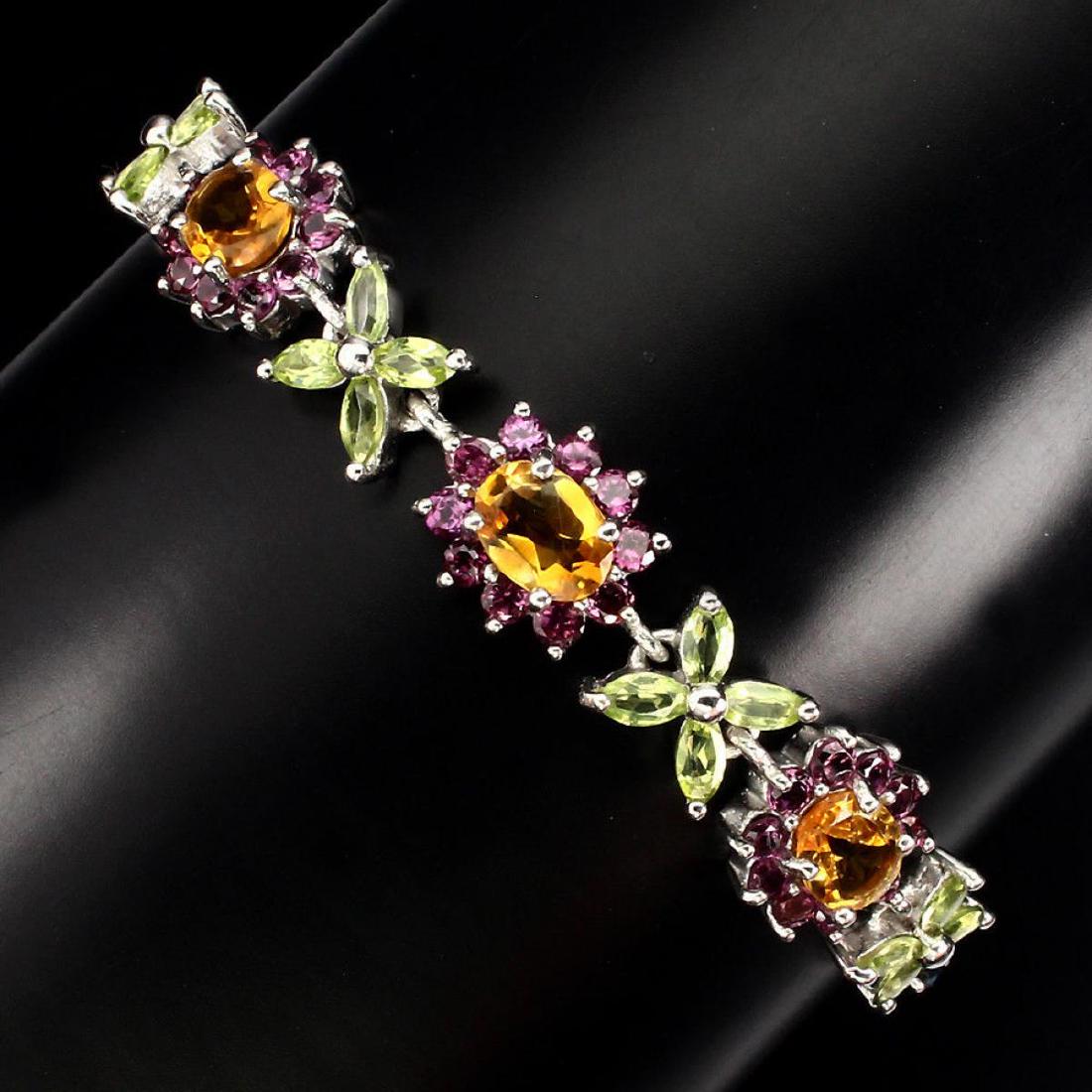 Natural Citrine Garnet Peridot Sapphire Bracelet (1 of 3)