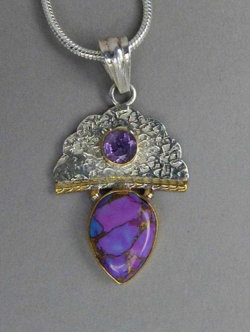 WOW ! NATURAL ARIZONA LAVENDER TURQUOISE PENDANT (1 of 2)