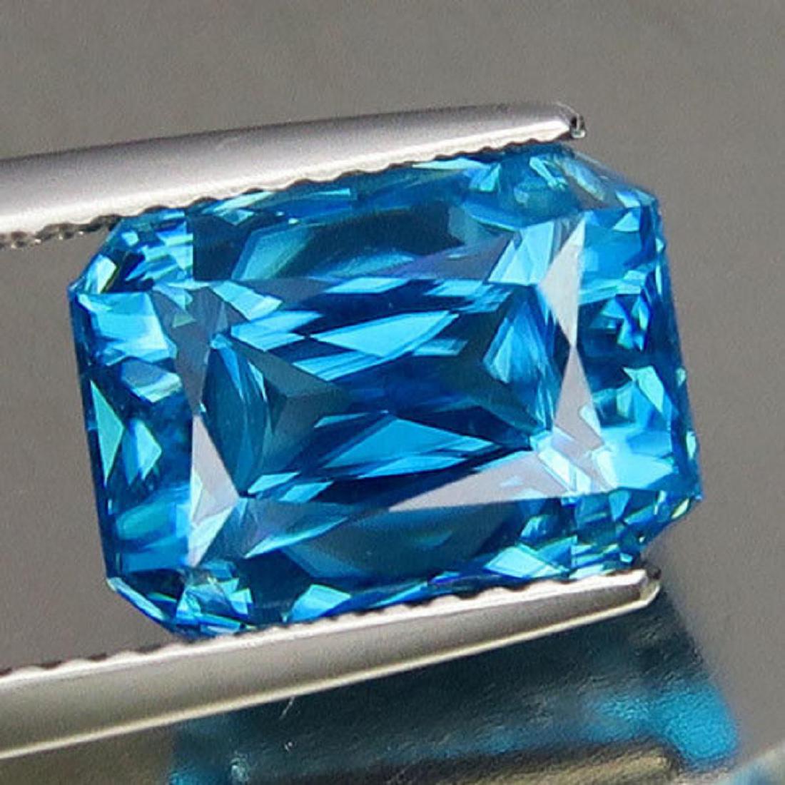 Natural Untreated Blue Zircon 9.45 Cts - VVS: Natural Untreated Blue Zircon 9.45 Cts - VVS.; emerald cut....Origin - Cambodia;size 10.00 x 7.5 MM ...untreated