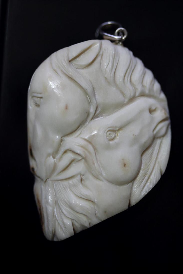 Hand Carved Antler Horse Pendant (1 of 1)