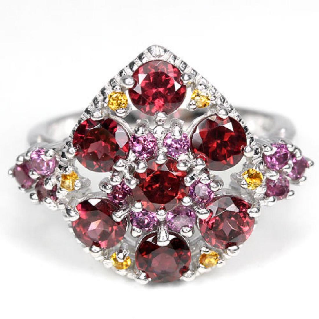 Natural Rhodolite Garnet & Citrine Ring (1 of 1)