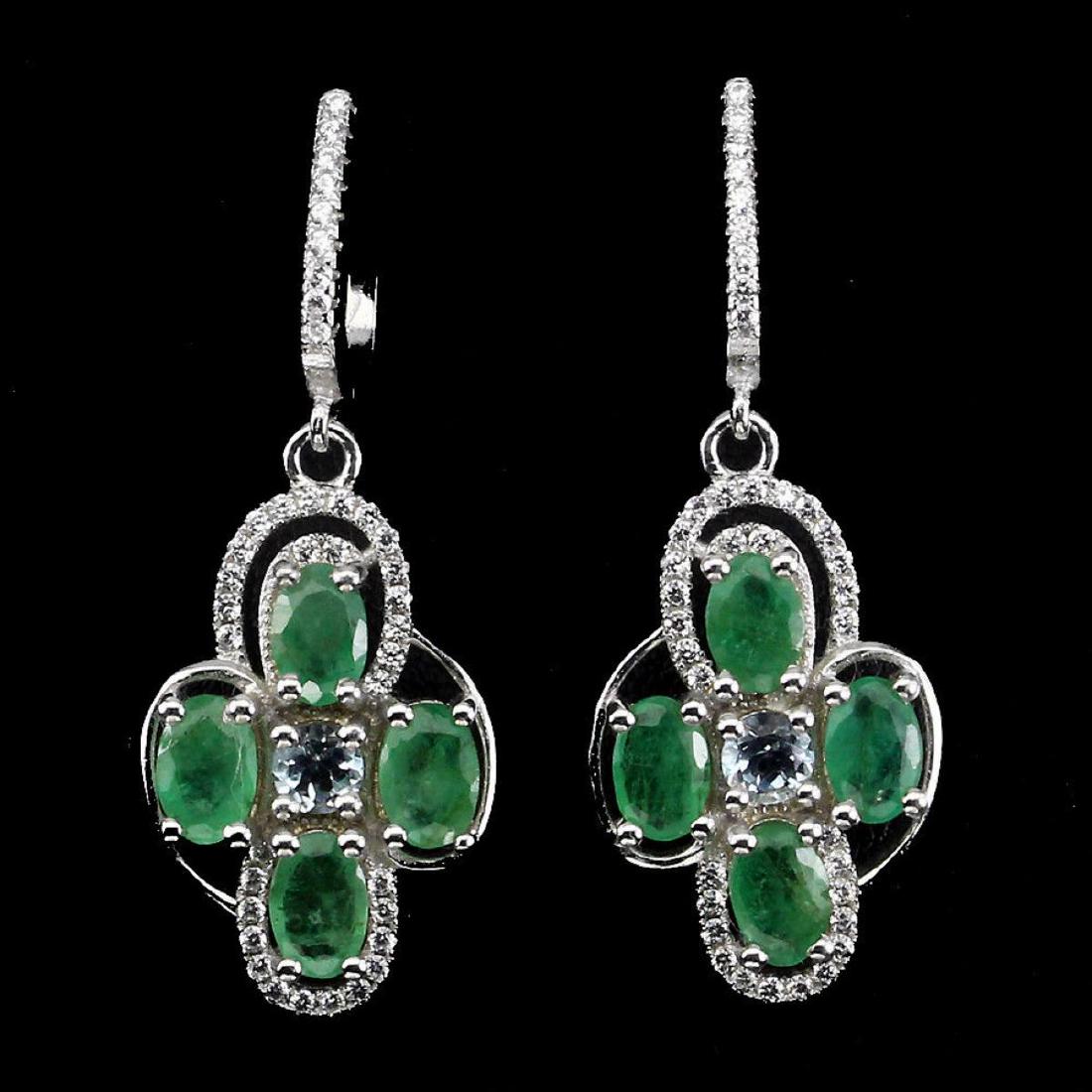 Natural Green Emerald 30.77 Ct Earrings (1 of 1)