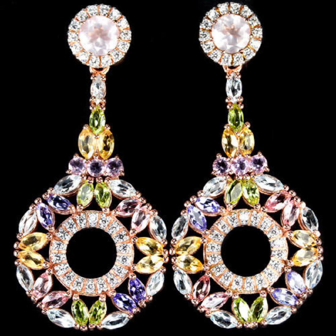 Natural ROSE QUARTZ CITRINE TANZANITE TOURMALINE (1 of 1)