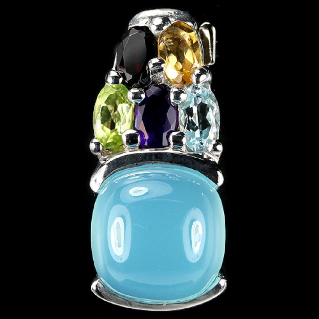 Natural Multi Gemstone Pendant (1 of 1)